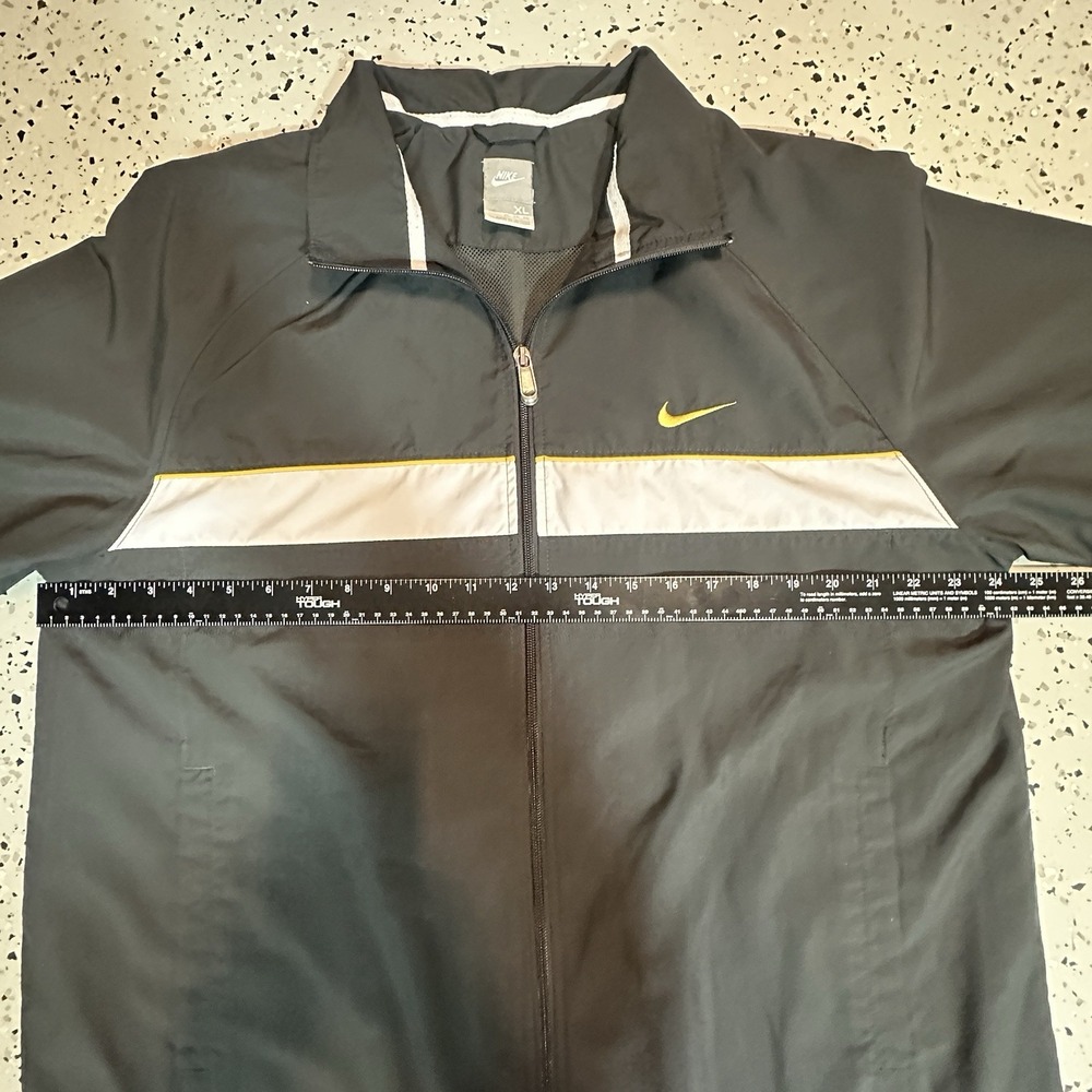 Nike Full Zip Track Jacket Black Gray Reflective Stripe Swoosh Logo Men's XL - Picture 6 of 12